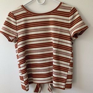 Striped Bow Back Top